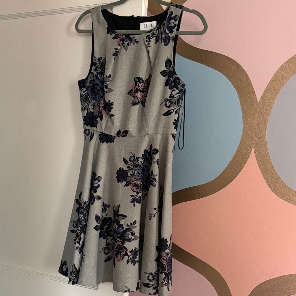Elle Gray Floral Dress